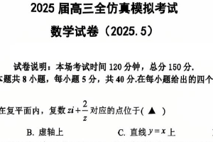 江苏省盐城中学2025届高三下学期5月仿真模拟数学试卷（含答案）