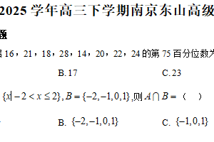 江苏省南京市东山高级中学2024-2025学年高三下学期二模模拟数学试卷（含解析）
