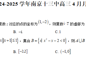 江苏省南京市十三中2024-2025学年高三下学期4月月考数学试卷（含解析）