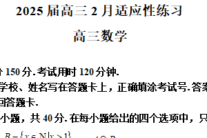 江苏省南京市玄武高级中学2025届高三下学期2月适应性练习数学试题（含解析）