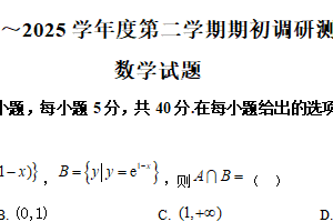 江苏省南通市启东中学2024-2025学年高三下学期期初调研测试数学试题（含解析）