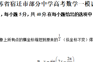 江苏省宿迁市部分中学2024-2025学年高三下学期一模数学试卷（含解析）