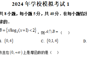 江苏省无锡市江阴某校2024届高三5月高考模拟数学试题（含解析）