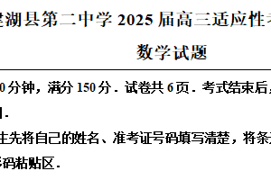 江苏省盐城市建湖县第二中学2025届高三下学期适应性考试(一)数学试题（含解析）