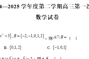 江苏省扬州市仪征市第二中学2024-2025学年高三下学期第一次月考数学试卷（含解析）