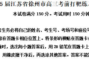 2025届江苏省徐州市高三考前打靶练习语文试题（含解析）