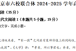 江苏省南京市六校联合体2024-2025学年高三2月联考语文试题（含解析）