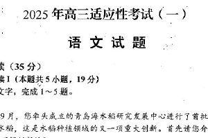 江苏省宿迁市泗阳县2024-2025学年高三下学期第一次适应性考试语文试卷（含答案）