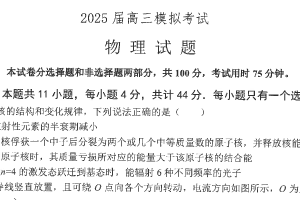 2025届江苏省南通市海安高级中学高三下学期模拟考试物理试题（含答案）