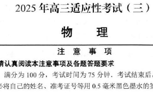 2025届江苏省南通市如皋市高三下学期适应性考试（三）物理试卷（含答案）