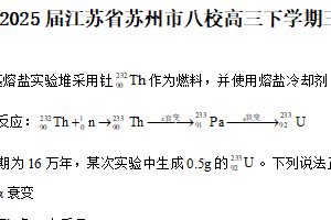 2025届江苏省苏州市八校高三下学期三模联考物理试卷（含解析）