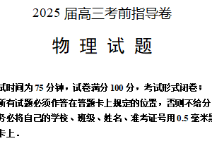 2025届江苏省盐城市高三下学期物理考前指导卷（含答案）