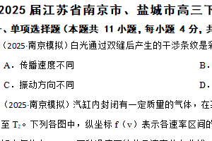 2025届江苏省南京市、盐城市高三下学期第一次模拟考试物理试题（含解析）