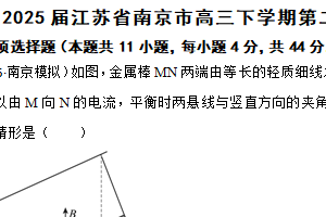 2025届江苏省南京市高三下学期第二次模拟考试物理试卷（含解析）