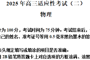 2025届江苏省南通市如皋市高三下学期适应性考试（二模）物理试卷（含解析）
