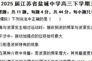 2025届江苏省盐城中学高三下学期三模物理试题（含解析）