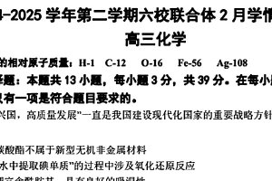 江苏省南京市六校联合体2024-2025学年高三下学期2月调研测试 化学试题（含答案）