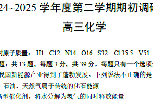 江苏省南通市启东中学2024-2025学年高三下学期开学考试化学试题（含答案）