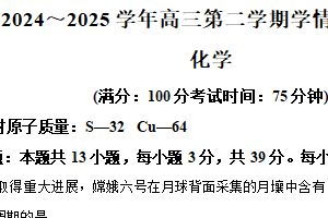 江苏省泰州市2024-2025学年高三下学期开学考试化学试题（含解析）