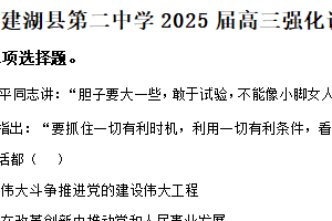 2025届江苏省盐城市建湖县第二中学高三下学期强化训练一政治试题（含解析）