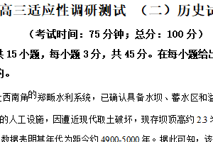 2025届江苏省泰州中学高三下学期适应性调研测试（二）历史试题（含解析）
