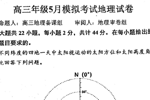 2025届江苏省南京师范大学附属中学高三5月模拟最后一卷地理试卷（无答案）