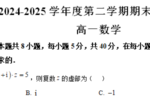 江苏省南京市第一中学2024-2025学年高一下学期6月期末考试数学试题（含解析）