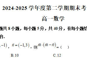 江苏省南京市金陵中学等校2024-2025学年高一下学期6月期末考试数学试题（含解析）