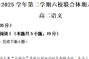 江苏省南京市六校联合体考试2024-2025学年高二下学期6月期末考试语文试题（含解析）