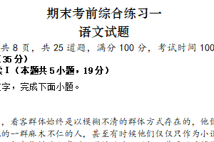 江苏省宿迁市泗阳县致远中学实验部2024-2025学年高二下学期期末考试考前综合练语文试题（含答案）
