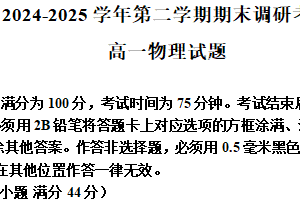 江苏省宿迁市沭阳县2024-2025学年高一下学期6月期末物理试题（含解析）