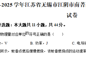 江苏省无锡市江阴市南菁高级中学2024-2025学年高一下学期期末物理试卷（含解析）