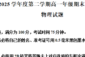 江苏省扬州市2024-2025学年高一下学期期末调研物理试卷（含解析）