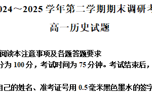 江苏省连云港市2024-2025学年高一下学期期末调研考试历史试题（含解析）
