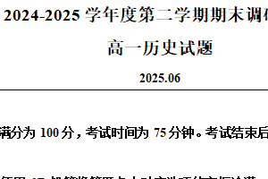 江苏省盐城市亭湖区2024-2025学年高一下学期期末考试历史试题（含解析）