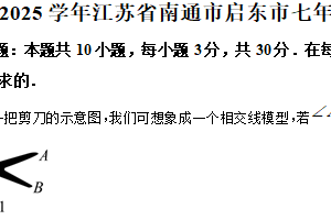 江苏省南通市启东市2024-2025学年七年级下学期期末数学试卷（含解析）