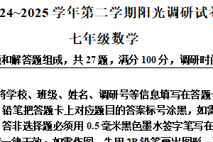 江苏省苏州市苏州新区2024-2025学年七年级下学期期末数学调研试卷（含解析）
