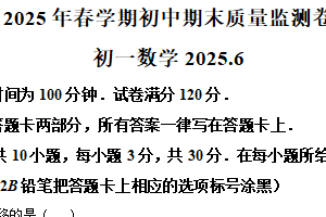 江苏省无锡市滨湖区2024-2025年七年级下学期期末数学试题（含解析）