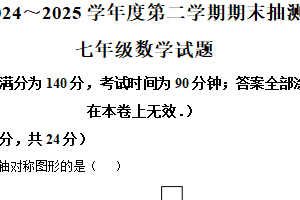 江苏省徐州市2024—2025学年下学期期末抽测七年级数学试题（含解析）