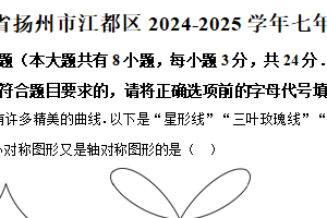 江苏省扬州市江都区2024-2025学年七年级下学期期末数学试卷（含解析）