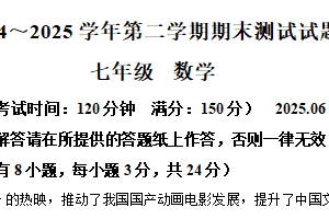 江苏省扬州市仪征市2024～2025学年下学期期末测试 七年级数学 试卷（含解析）