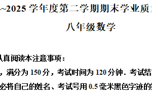 江苏省南通市崇川区2024-2025学年下学期期末考试八年级数学试题（含解析）