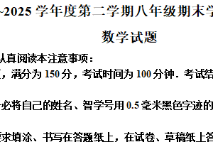 江苏省南通市如皋市2024—2025学年下学期八年级数学期末考试试卷（含解析）
