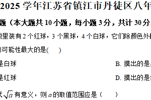 江苏省镇江市丹徒区2024-2025学年八年级下学期期末数学试卷（含解析）