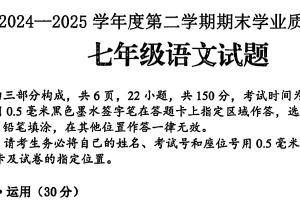 江苏省连云港市海州区2024-2025学年七年级下学期期末考试语文试卷（含答案）