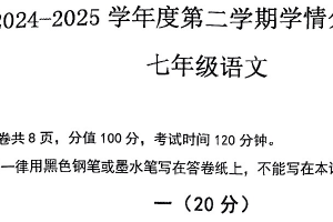 江苏省南京市联合体2024-2025学年七年级下学期期末语文试题（无答案）