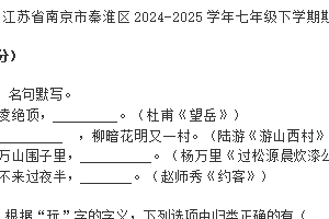 江苏省南京市秦淮区2024-2025学年七年级下学期期末语文试卷（含答案）
