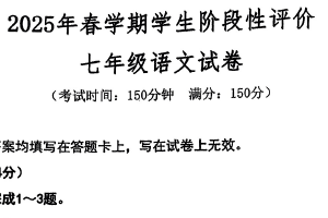 江苏省泰州市兴化市2024~2025学年七年级下学期期末考试语文试题（含答案）