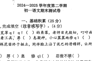 江苏省南京市建邺区2024—2025学年七年级下学期期末考试语文试题（含答案）