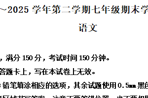 江苏省宿迁市泗阳县2024-2025学年七年级下学期期末语文试题（含解析）